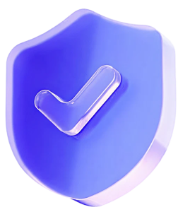 Shield with a checkmark representing compliance and risk protection