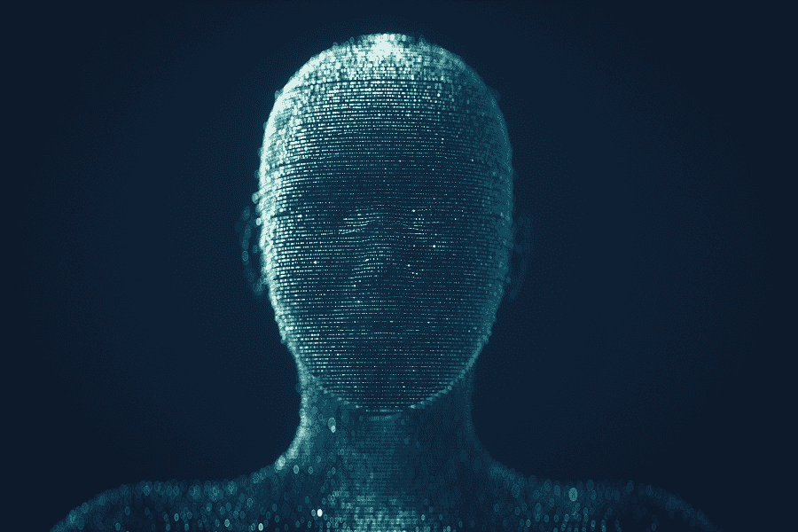 A pixelized person