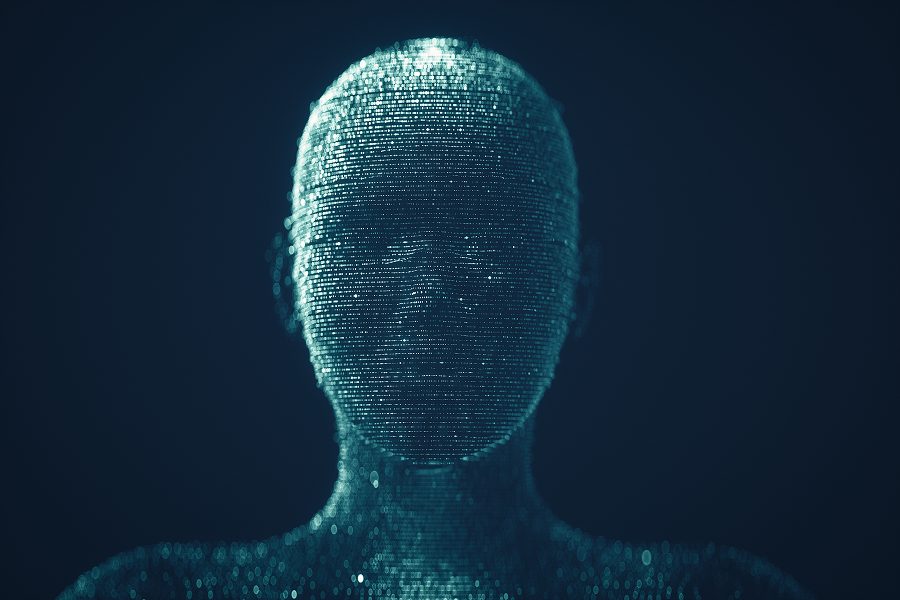 A pixelized person