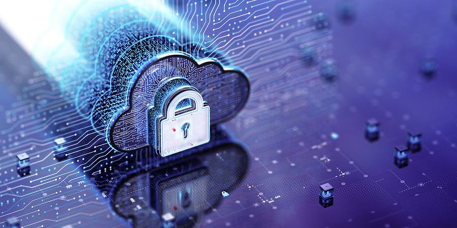 A security icon on a cloud